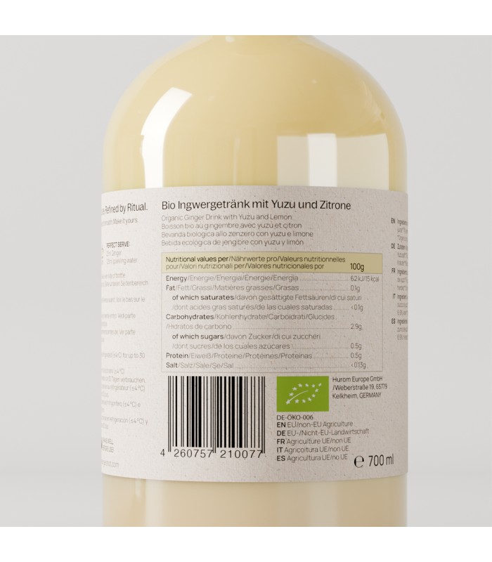 Jus concentré de gingembre Bio Zenger Bium - 700ml