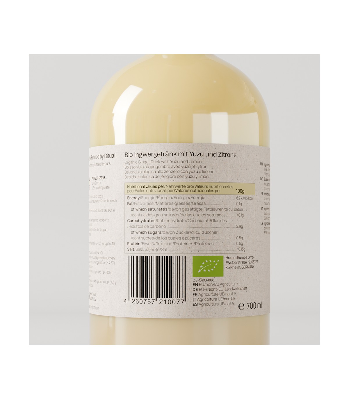 Jus concentré de gingembre Bio Zenger Bium - 700ml