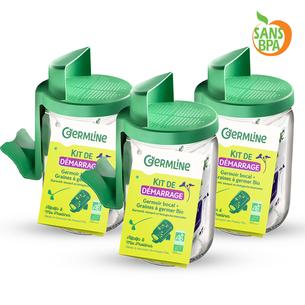 Germoir bocal en verre graines à germer bio - Germline